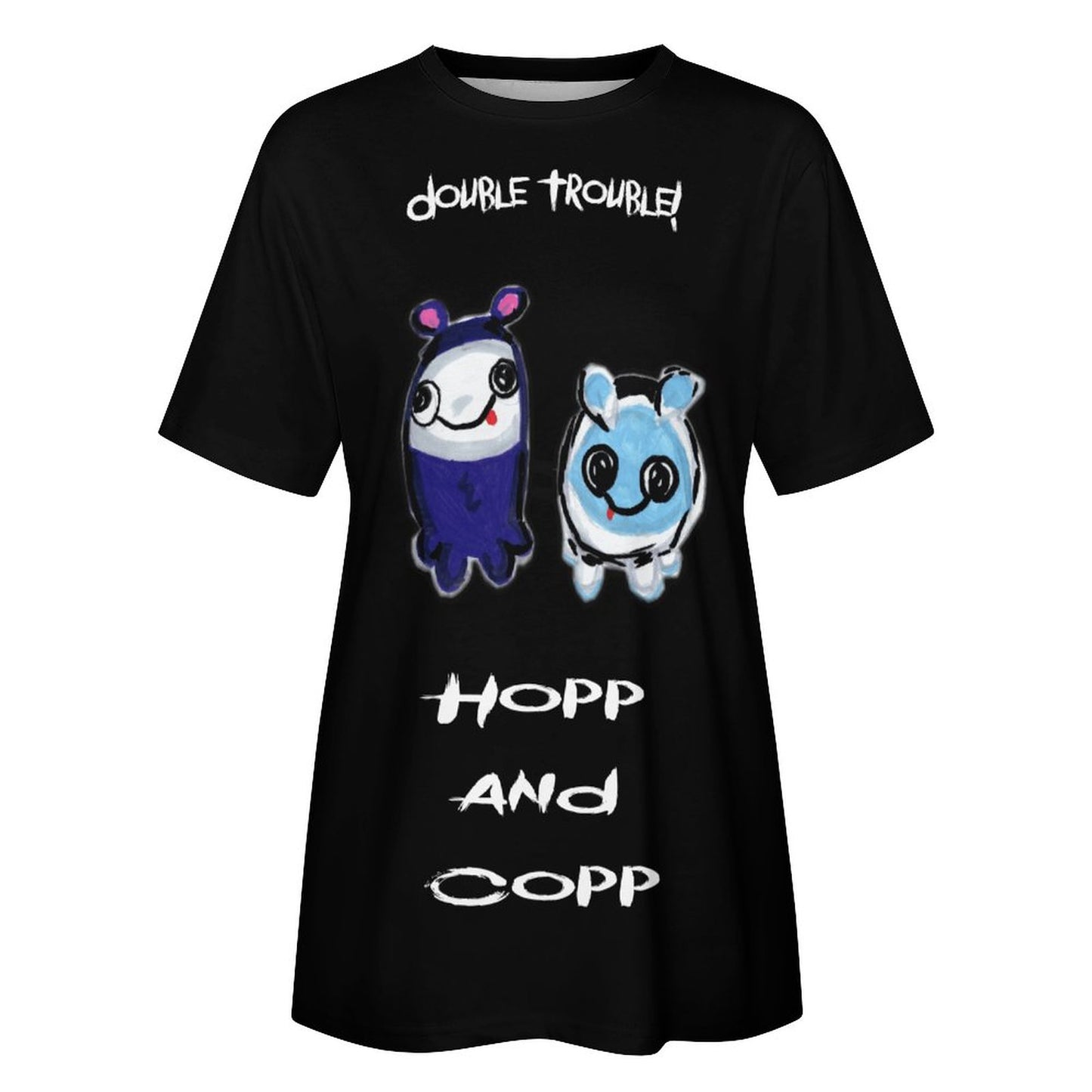 Valentine's Monsters: Double Trouble Hopp and Copp Children's T-Shirt in Black
