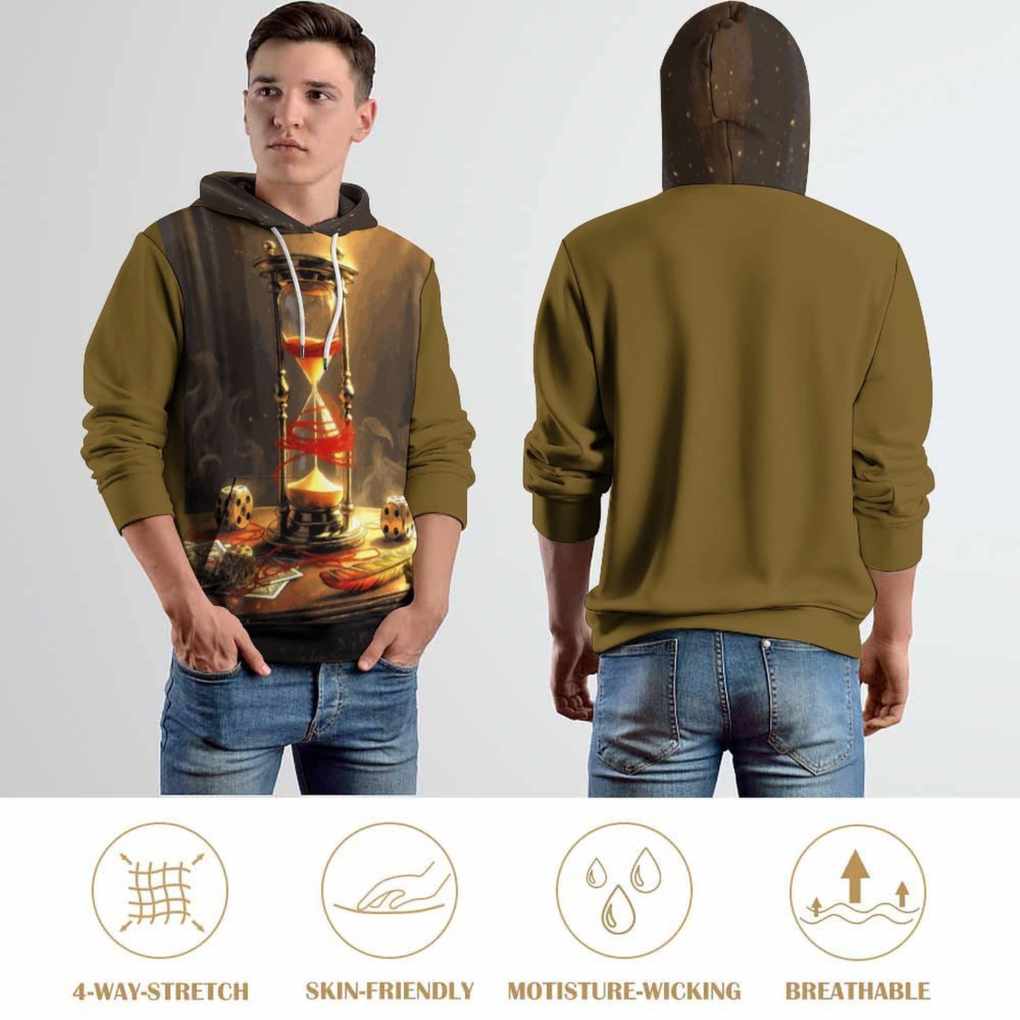 Rumpelstiltskin Collection: The Game is Named Men's Cool Hoodie with Double-layer Cap (All-Over Printing)