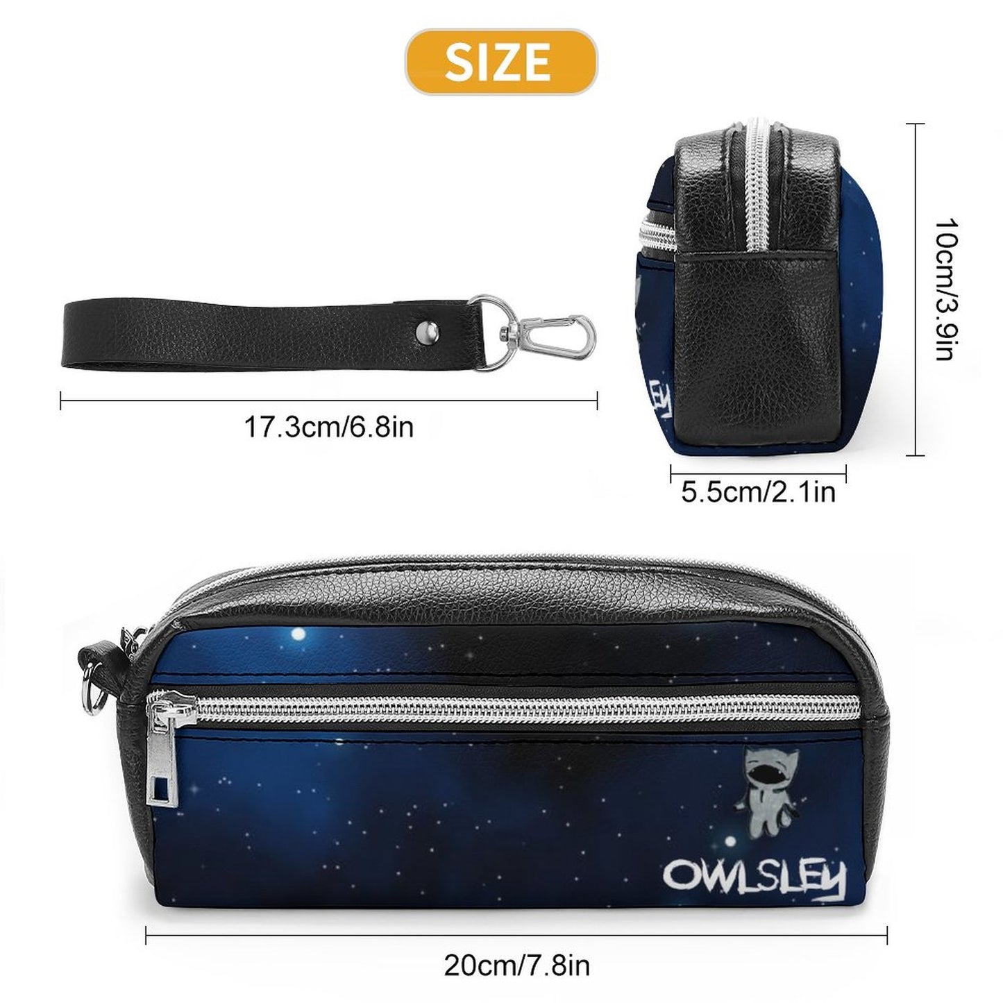 Valentine's Monsters: Owlsley Versatile Cosmetic Bag & Pencil Case Pouch in Star Gazing
