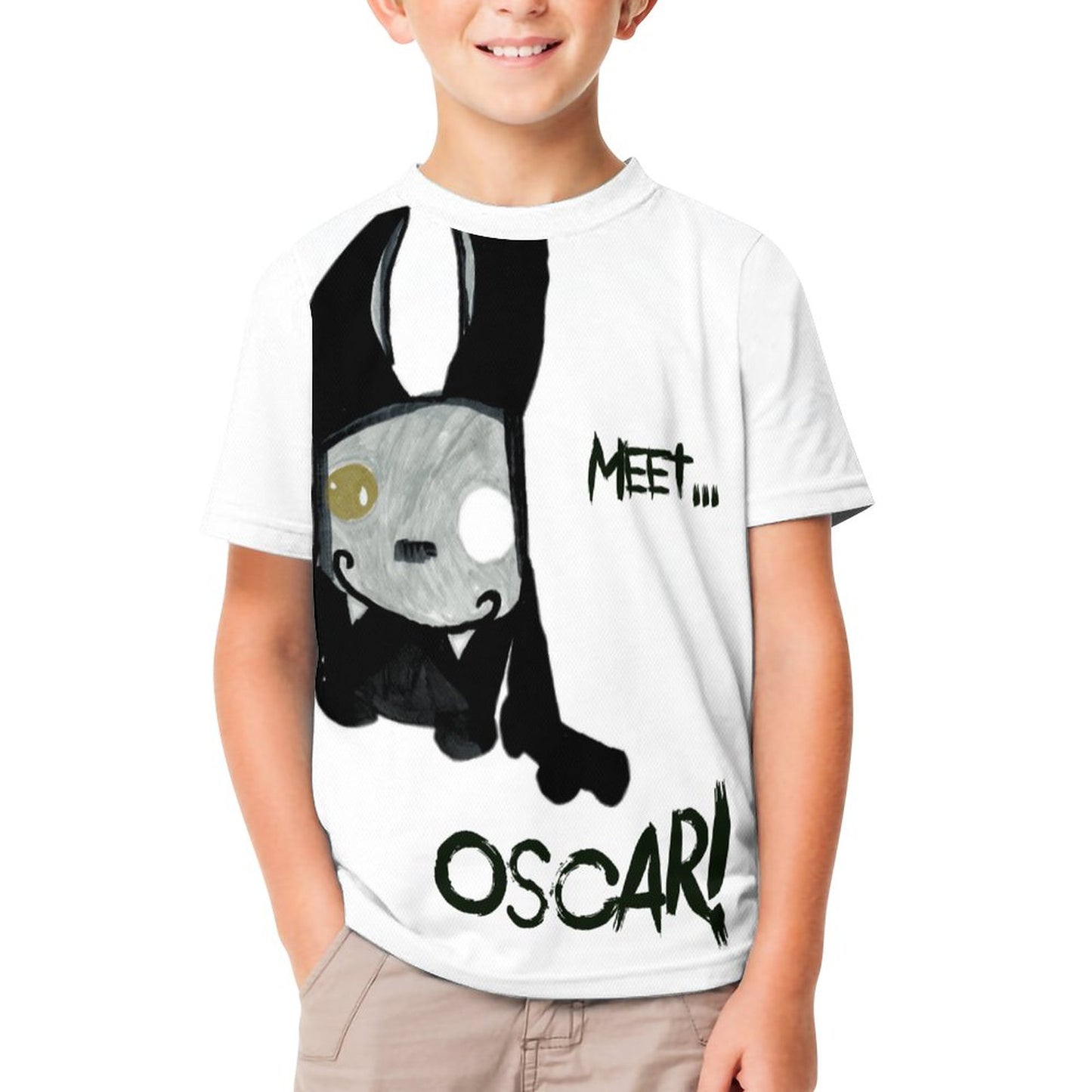 Valentine's Monsters: Meet Oscar! Children's T-Shirt in Void