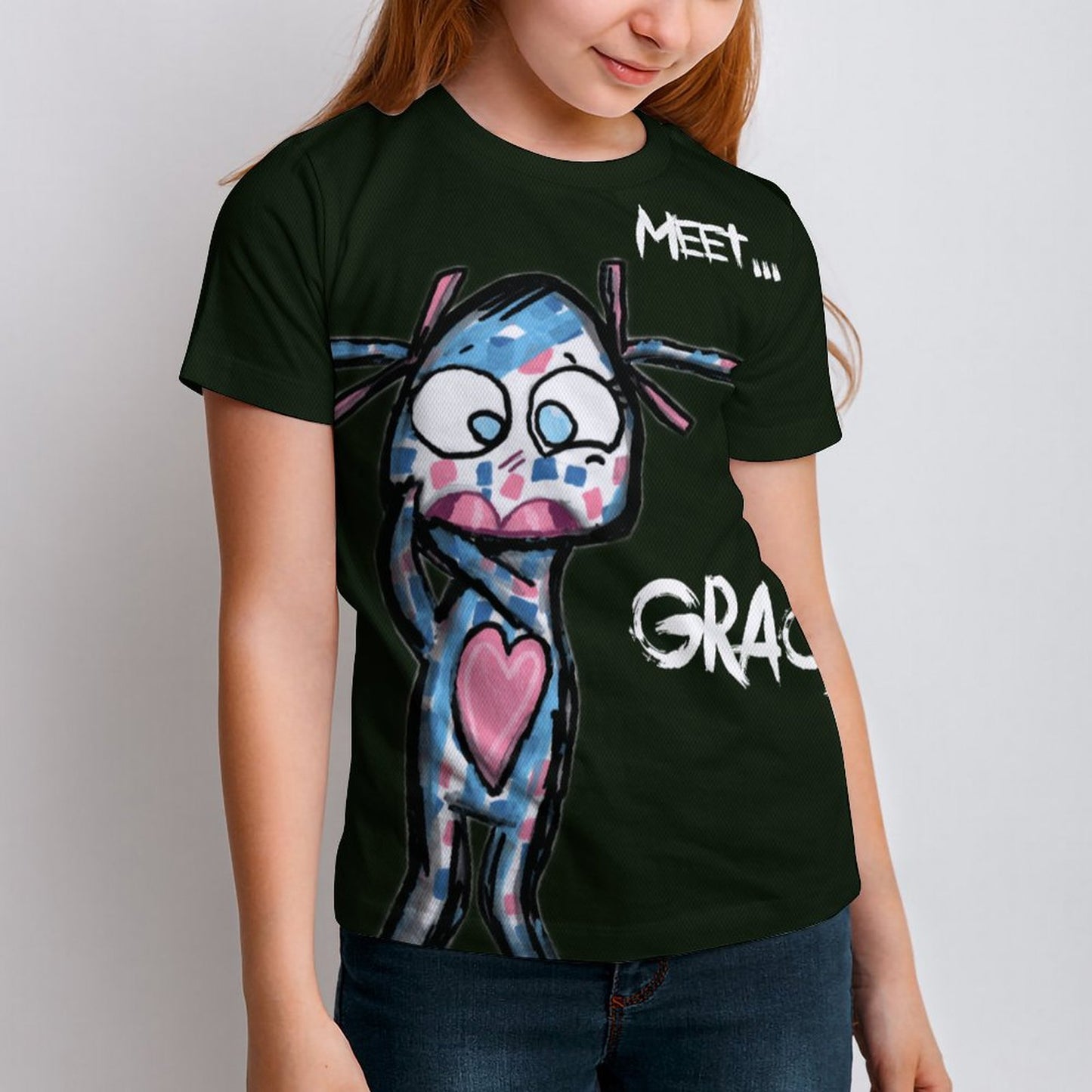 Valentine's Monsters: Say Goodnight Gracy Children's T-Shirt in Void