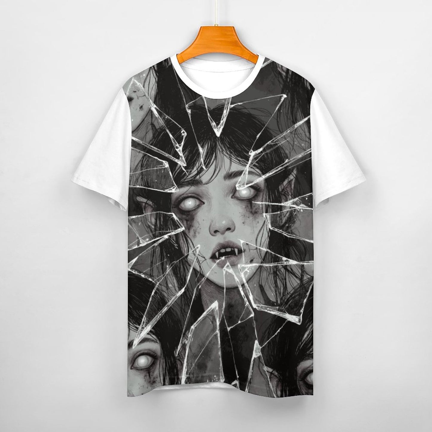 The Goblin Grins Collection: Shattered Glass T-Shirt for Women White Trim