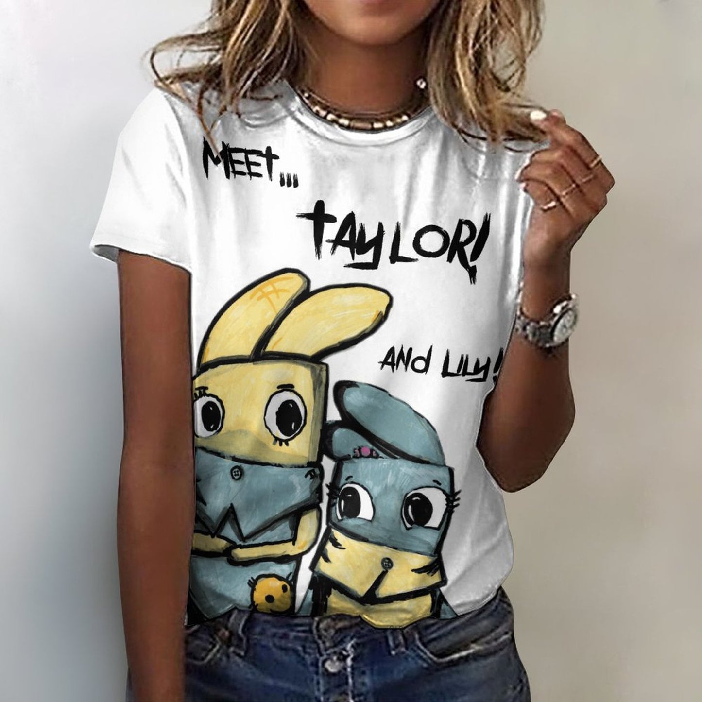Valentine's Monsters Taylor and Lily Women's T-Shirt in Void