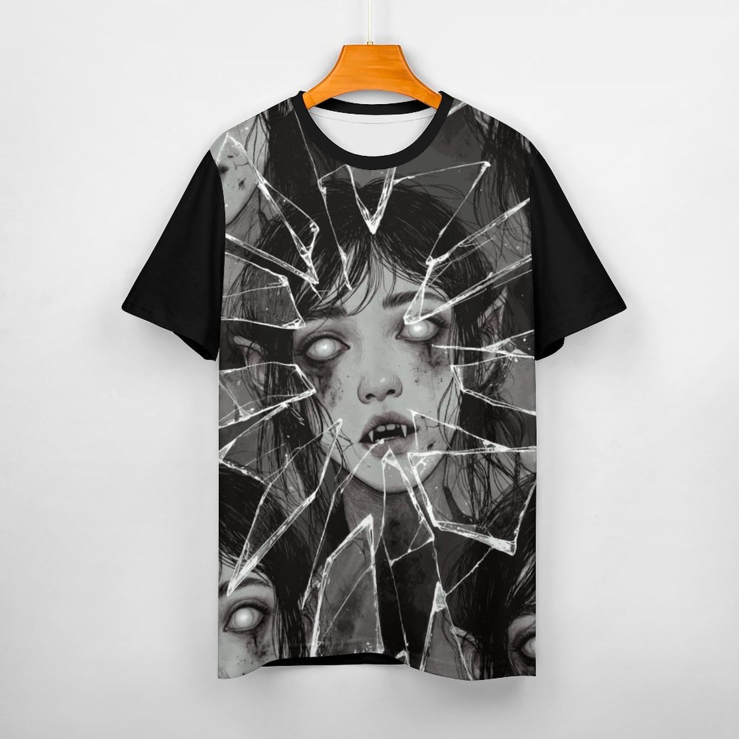 The Goblin Grins Collection: Shattered Glass T-Shirt for Women Black Trim