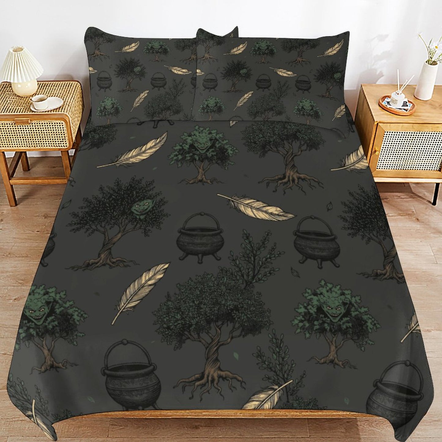 Green Guardian 3-Piece Bedding Set-102"x90"/ 259x229cm (Dual-sided Printing)