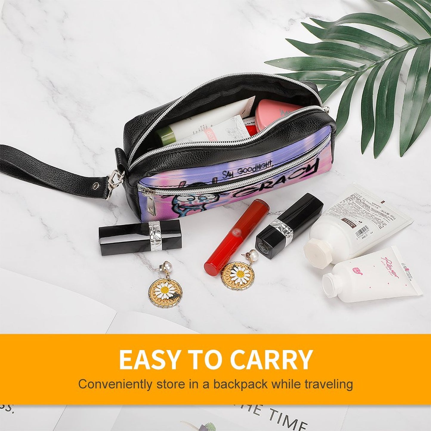 Valentine's Monsters: Say Goodnight Gracy Versatile Cosmetic Bag & Pencil Case Pouch in Purple Haze