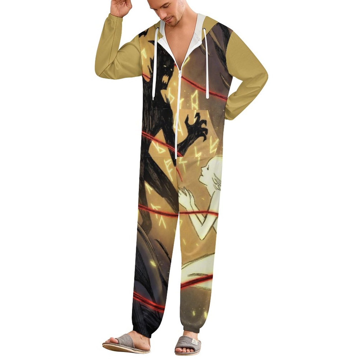 Rumpelstiltskin Collection:  Demons Who Flee Women Zip up Jumpsuit Pajama
