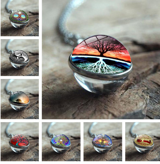 Tree of Life Glass Pendant