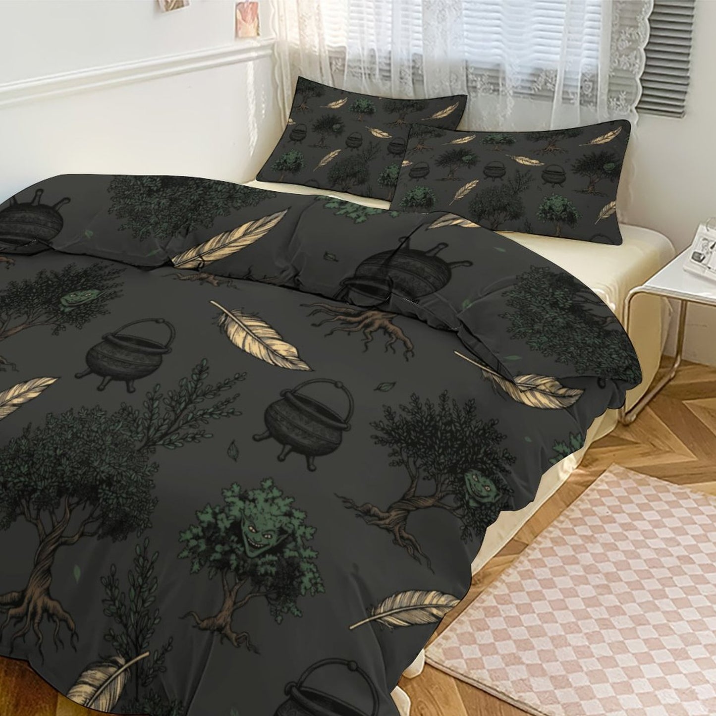 Green Guardian 3-Piece Bedding Set-102"x90"/ 259x229cm (Dual-sided Printing)