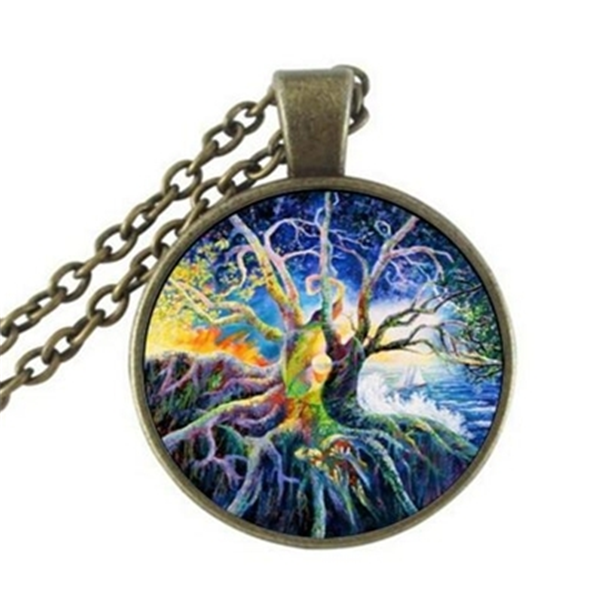 Tree of Life Glass Pendant