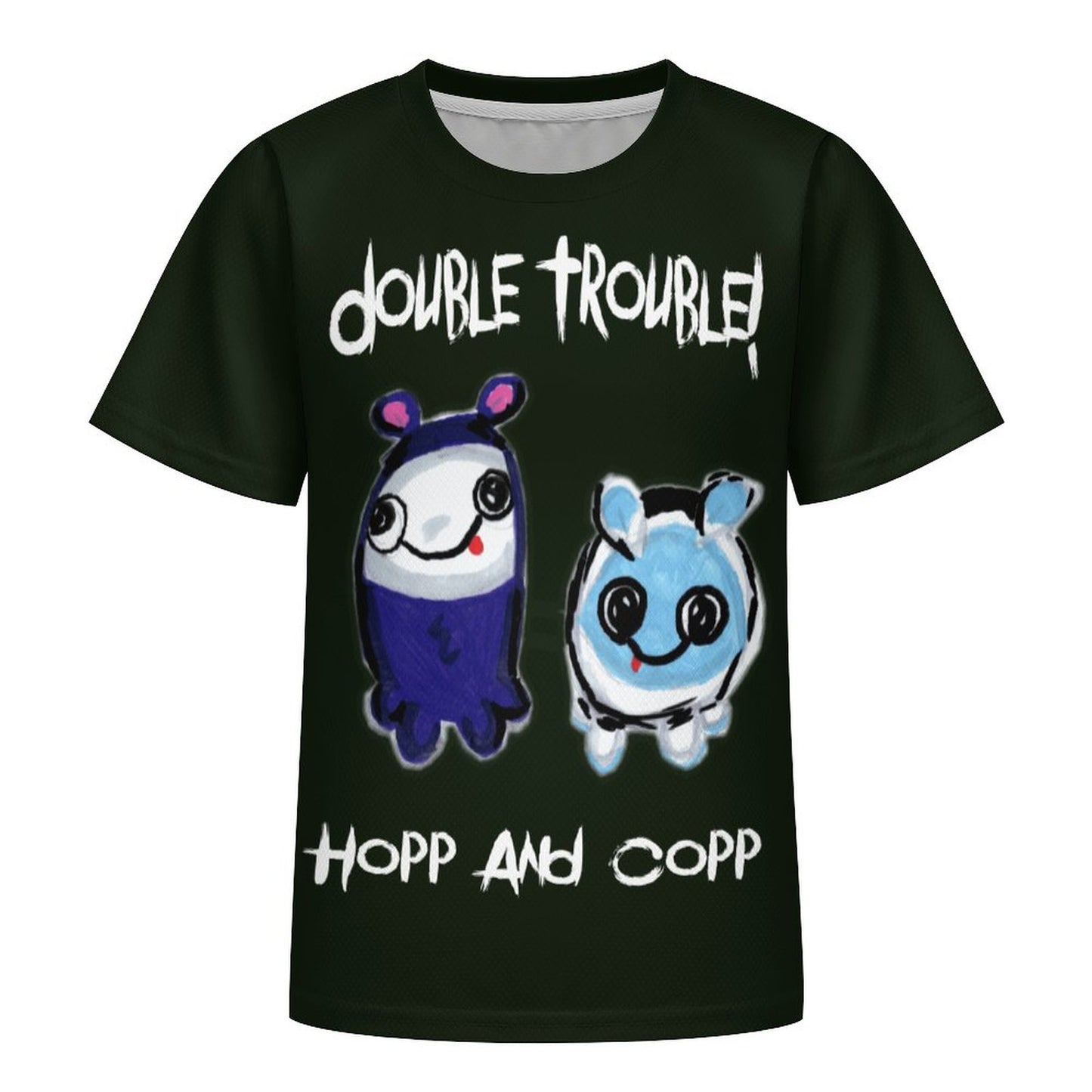 Valentine's Monsters: Double Trouble Hopp and Copp Children's T-Shirt in Black