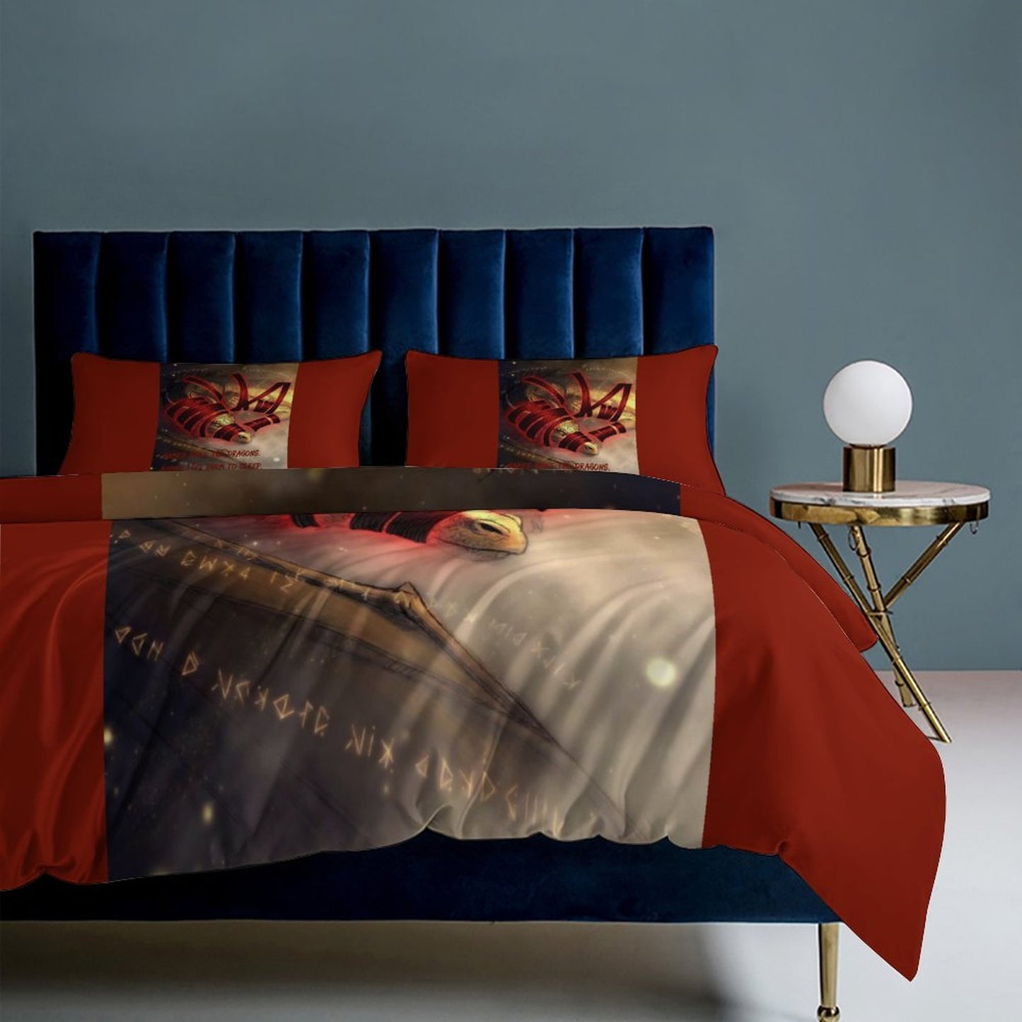 Rumpelstiltskin Collection: Names wake the Dragons 3-Piece Bedding Set-102"x90"/ 259x229cm (Dual-sided Printing)