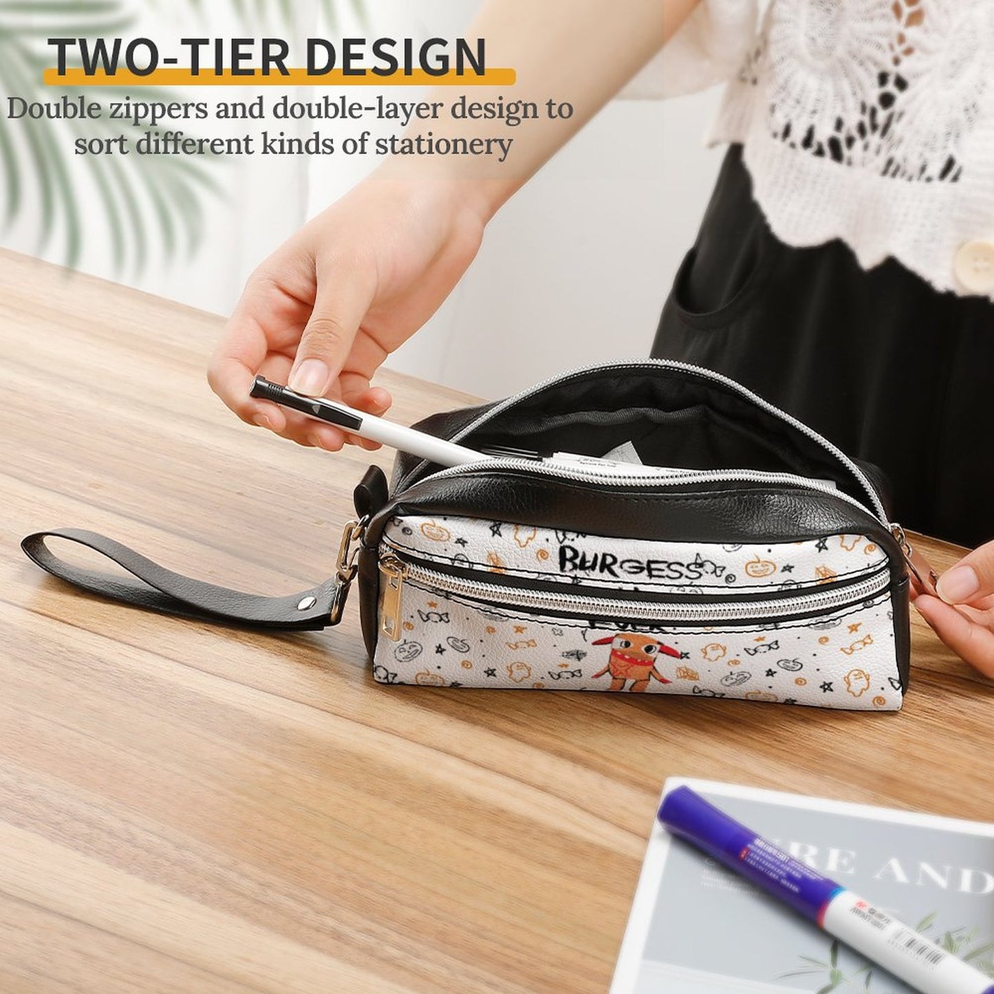 Valentine's Monsters: Burgess 4 Ever Versatile Cosmetic Bag & Pencil Case Pouch in Halloween