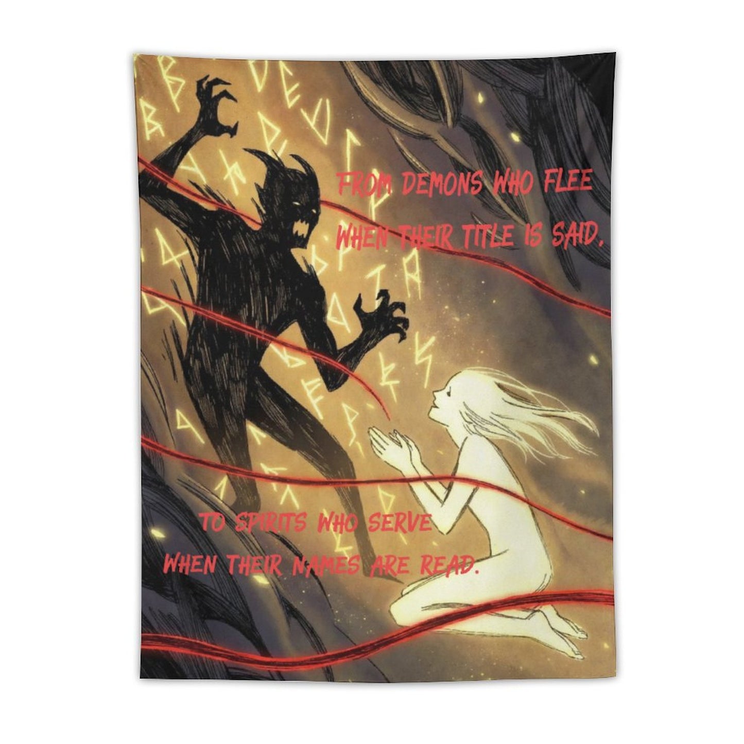 Rumpelstiltskin Collection:  Demons Who Flee Vertical Tapestry