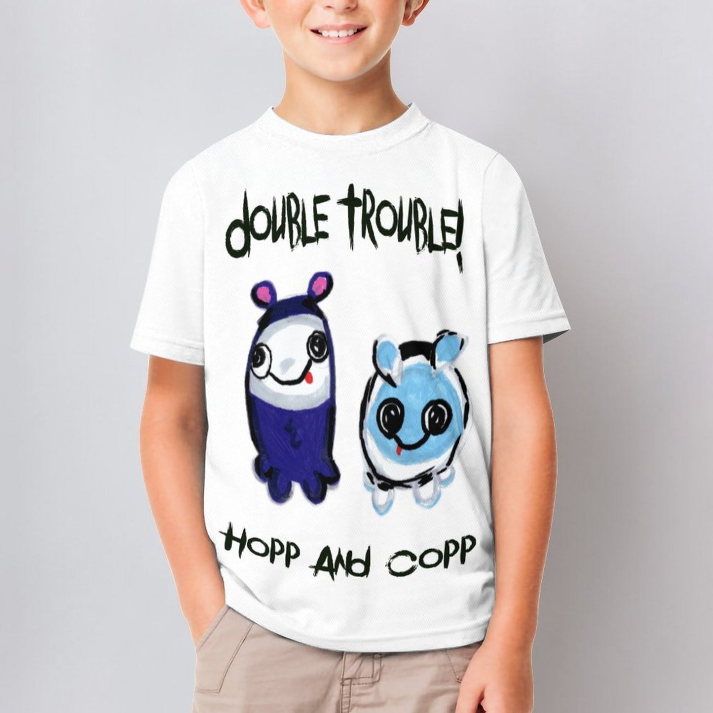Valentine's Monsters: Double Trouble Hopp and Copp Children's T-Shirt in Void