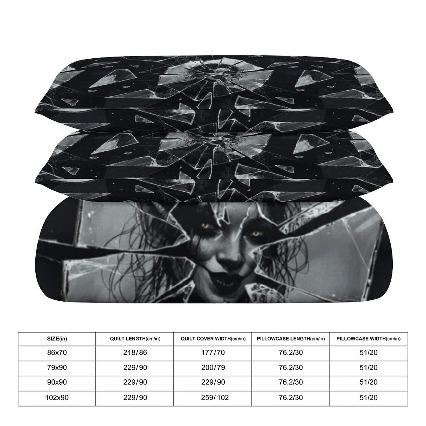 The Goblin Grins Collection: There's a Goblin In My Mirror 3-Piece Bedding Set-102"x90"/ 259x229cm (Dual-sided Printing)
