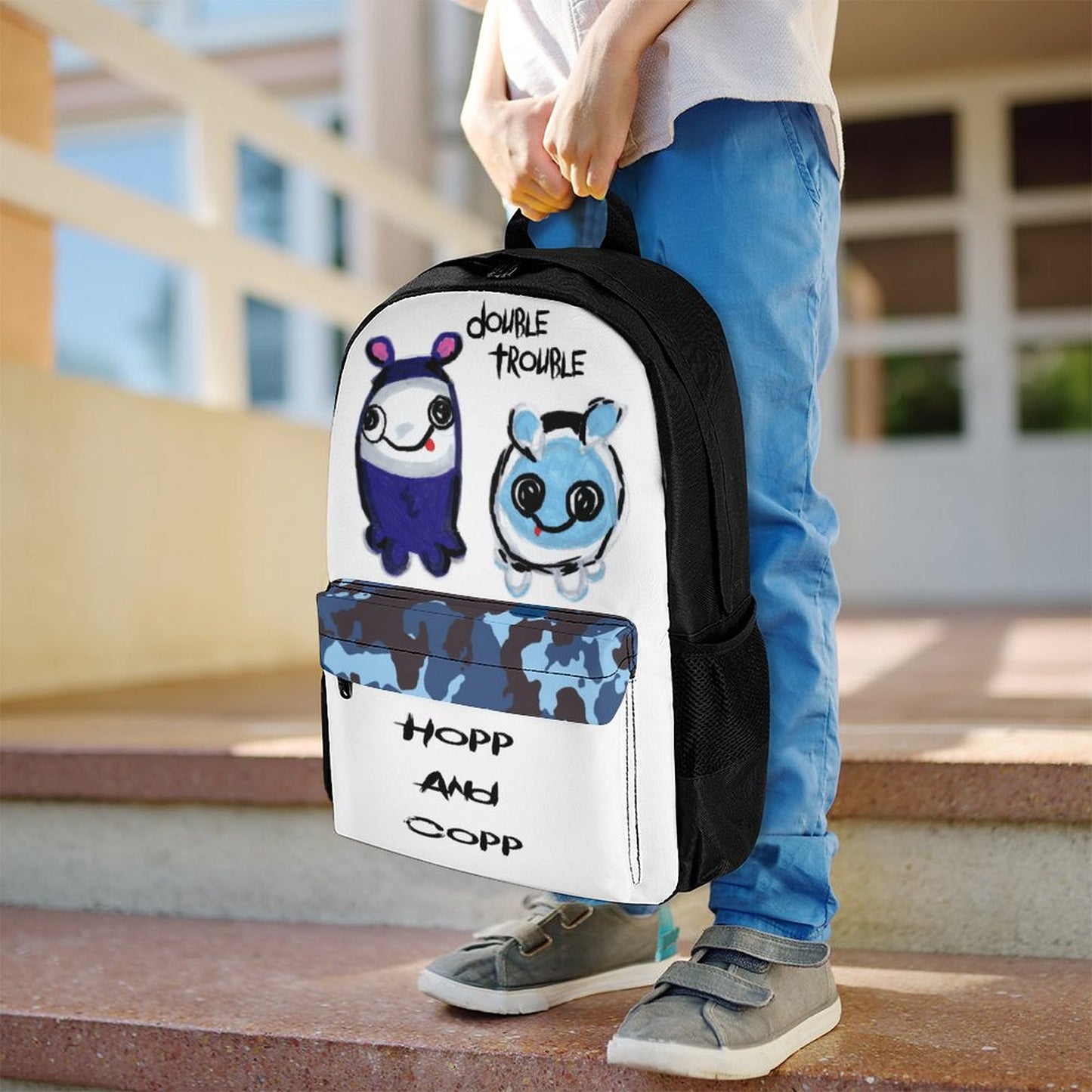 Valentine's Monsters: Double Trouble Hopp and Copp Backpack in Void + Camo
