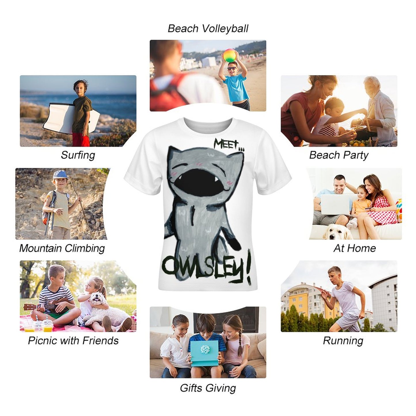 Valentine's Monsters: Meet Owlsley! Children's T-Shirt in Void