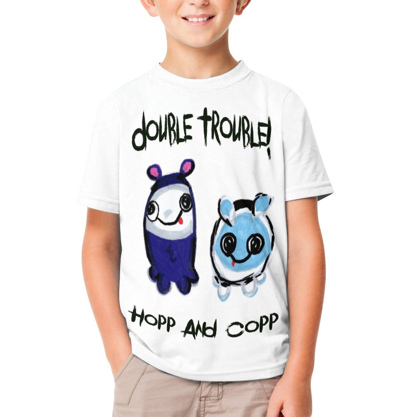 Valentine's Monsters: Double Trouble Hopp and Copp Children's T-Shirt in Void
