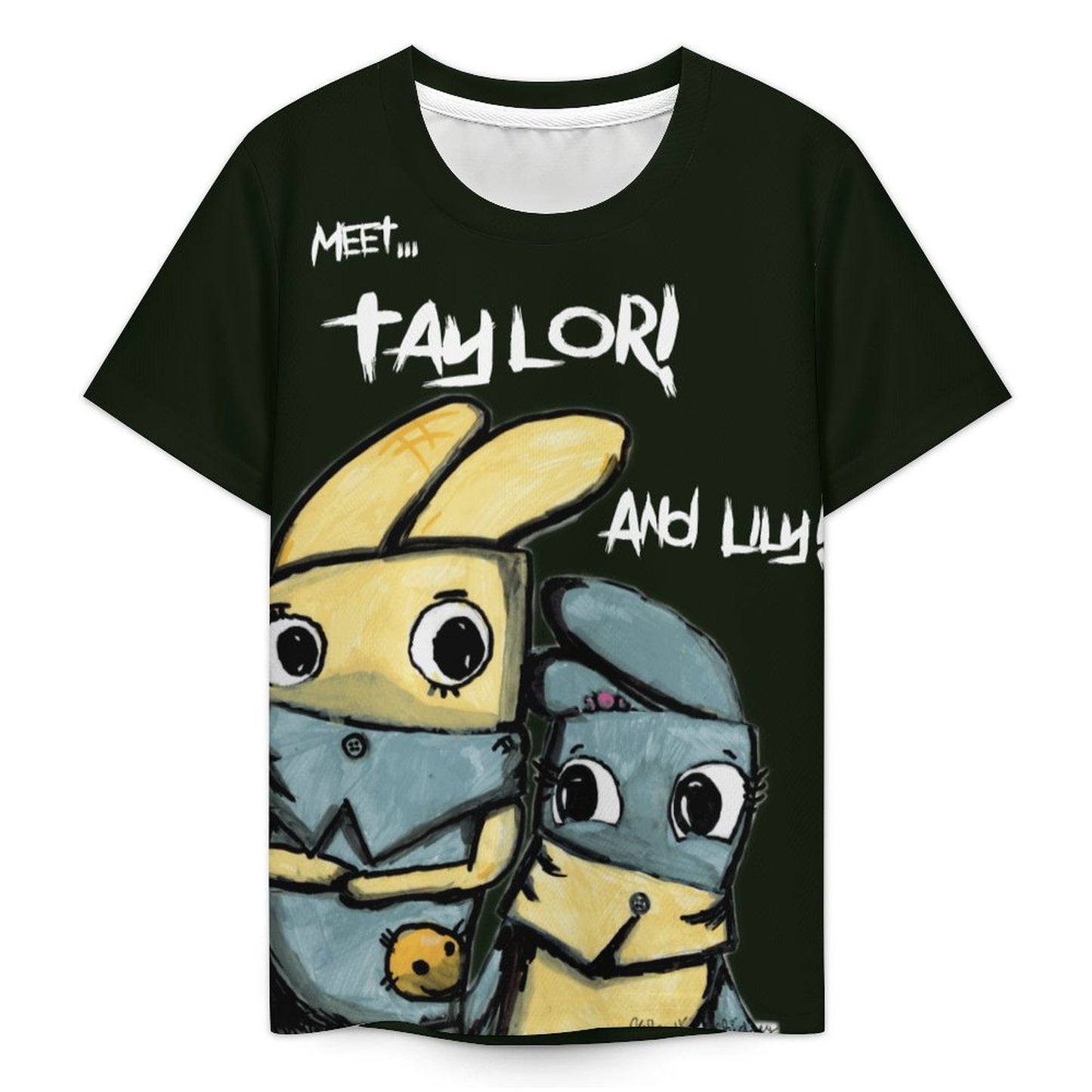 Valentine's Monsters Taylor and Lily Children's T-Shirt - Black