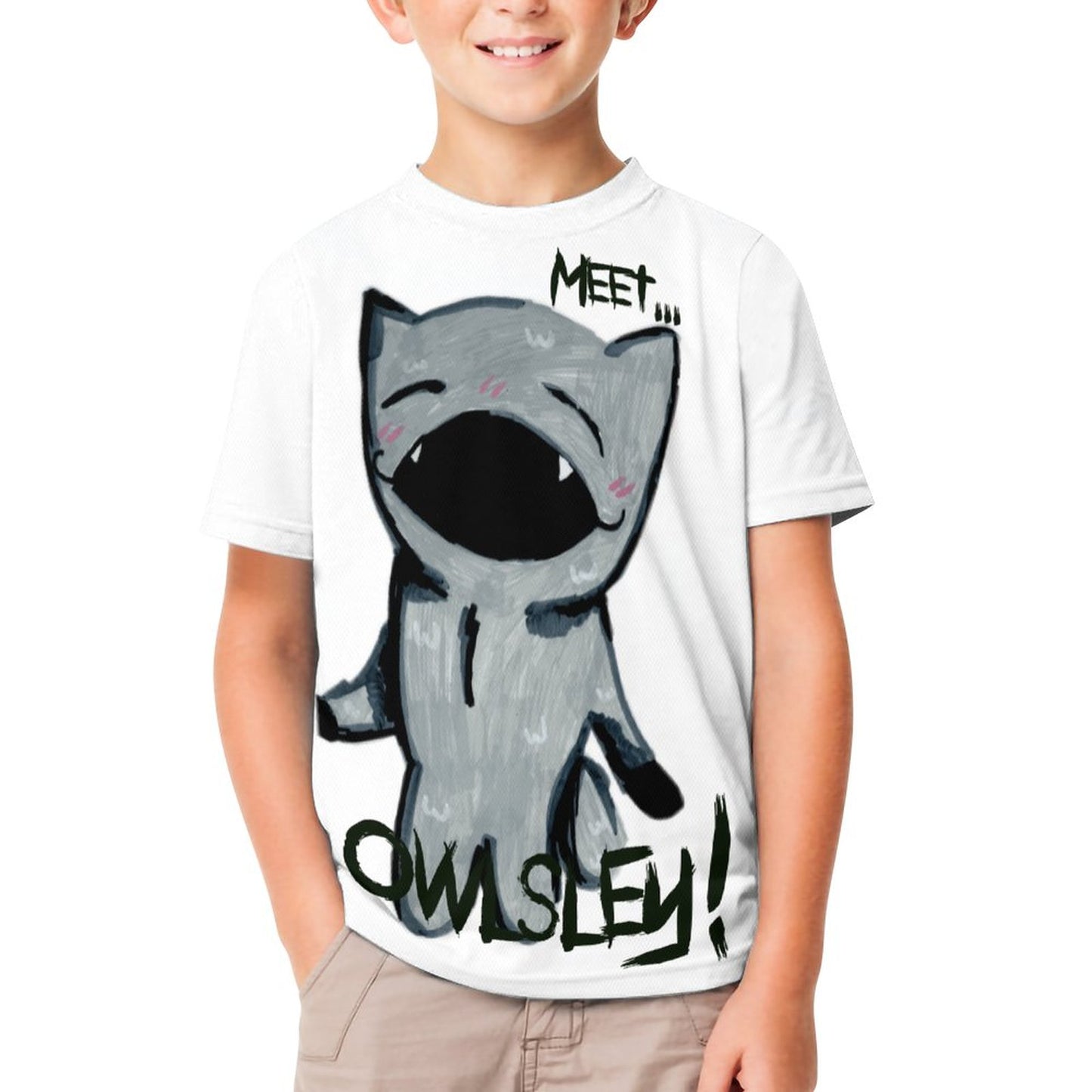 Valentine's Monsters: Meet Owlsley! Children's T-Shirt in Void