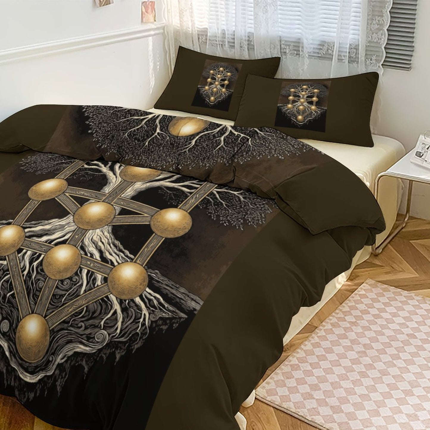 Tree of Life 3-Piece Bedding Set-102"x90"/ 259x229cm (Dual-sided Printing)