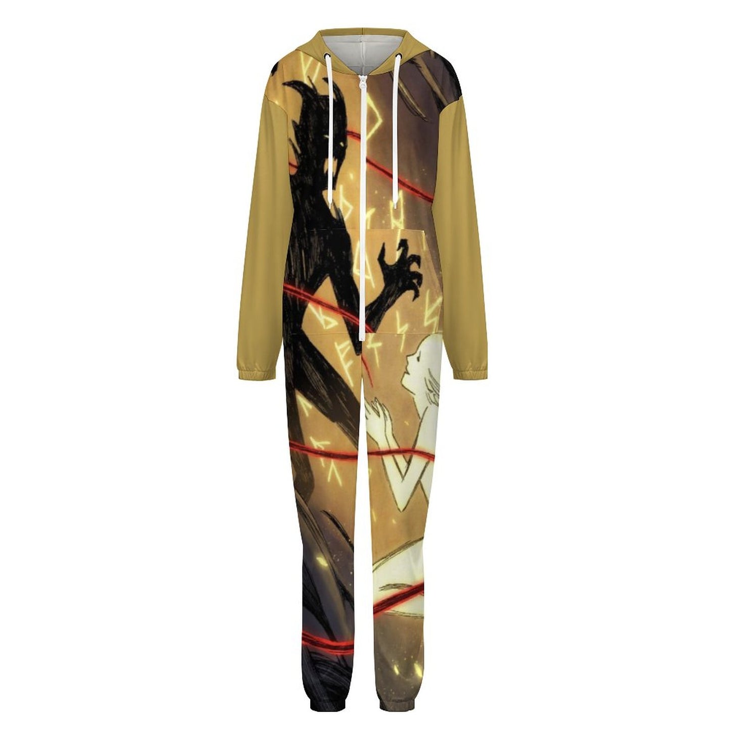 Rumpelstiltskin Collection:  Demons Who Flee Women Zip up Jumpsuit Pajama