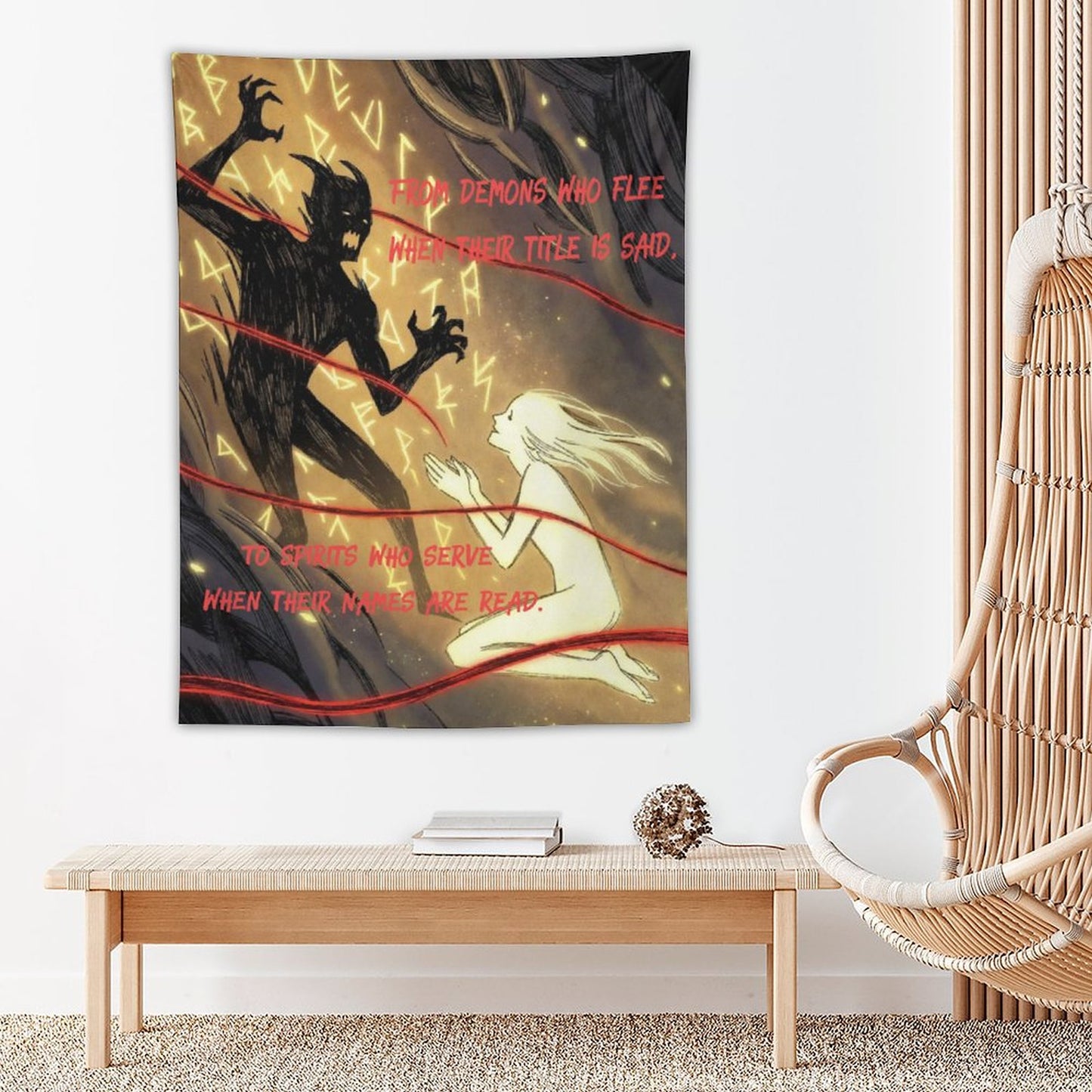 Rumpelstiltskin Collection:  Demons Who Flee Vertical Tapestry
