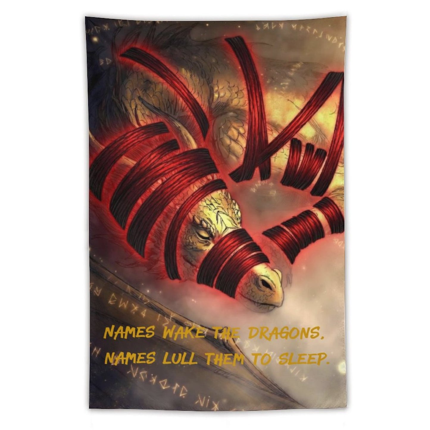 Rumpelstiltskin Collection: Names wake the Dragons Vertical Tapestry