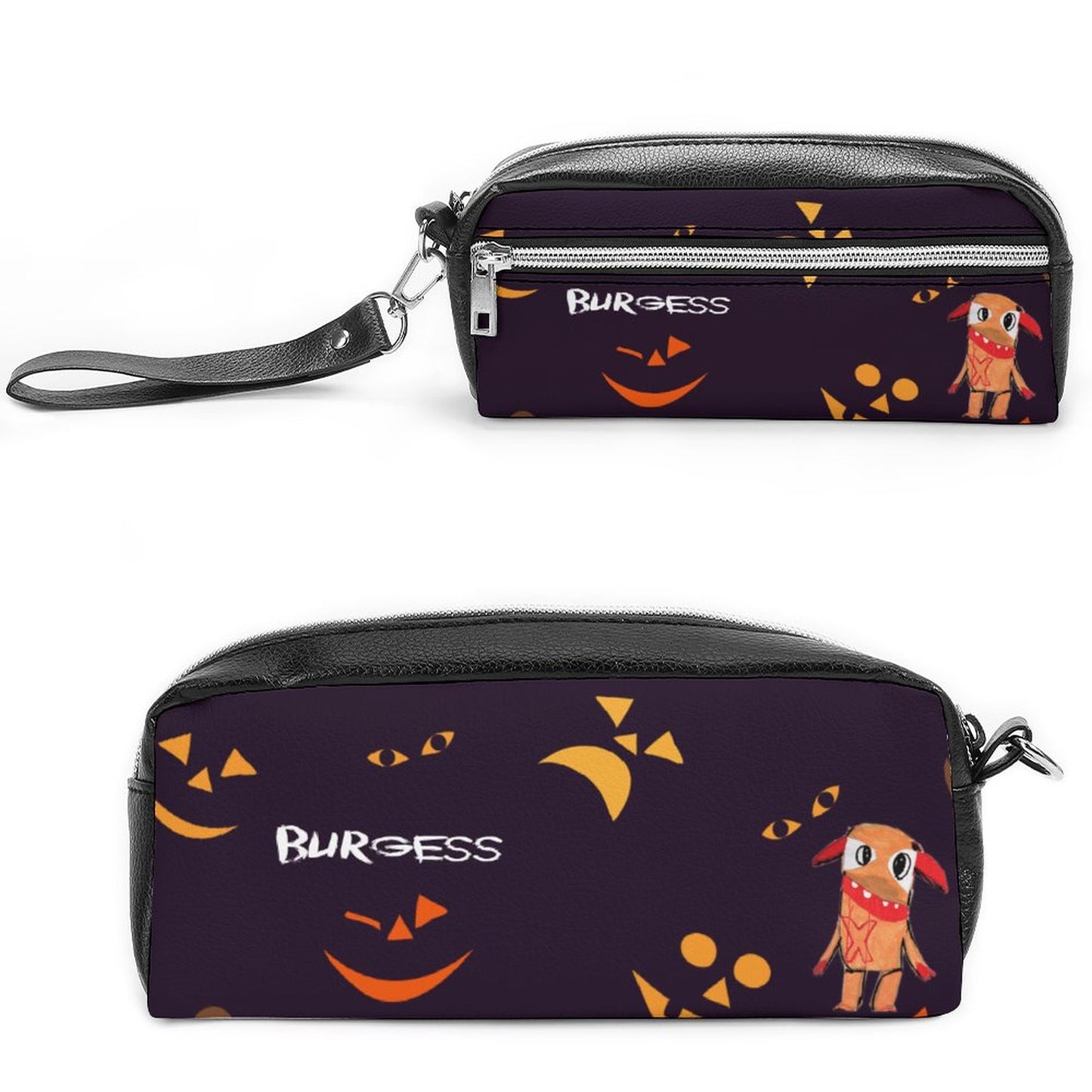 Valentine's Monsters: Burgess Versatile Cosmetic Bag & Pencil Case Pouch in Jack'o'lantern