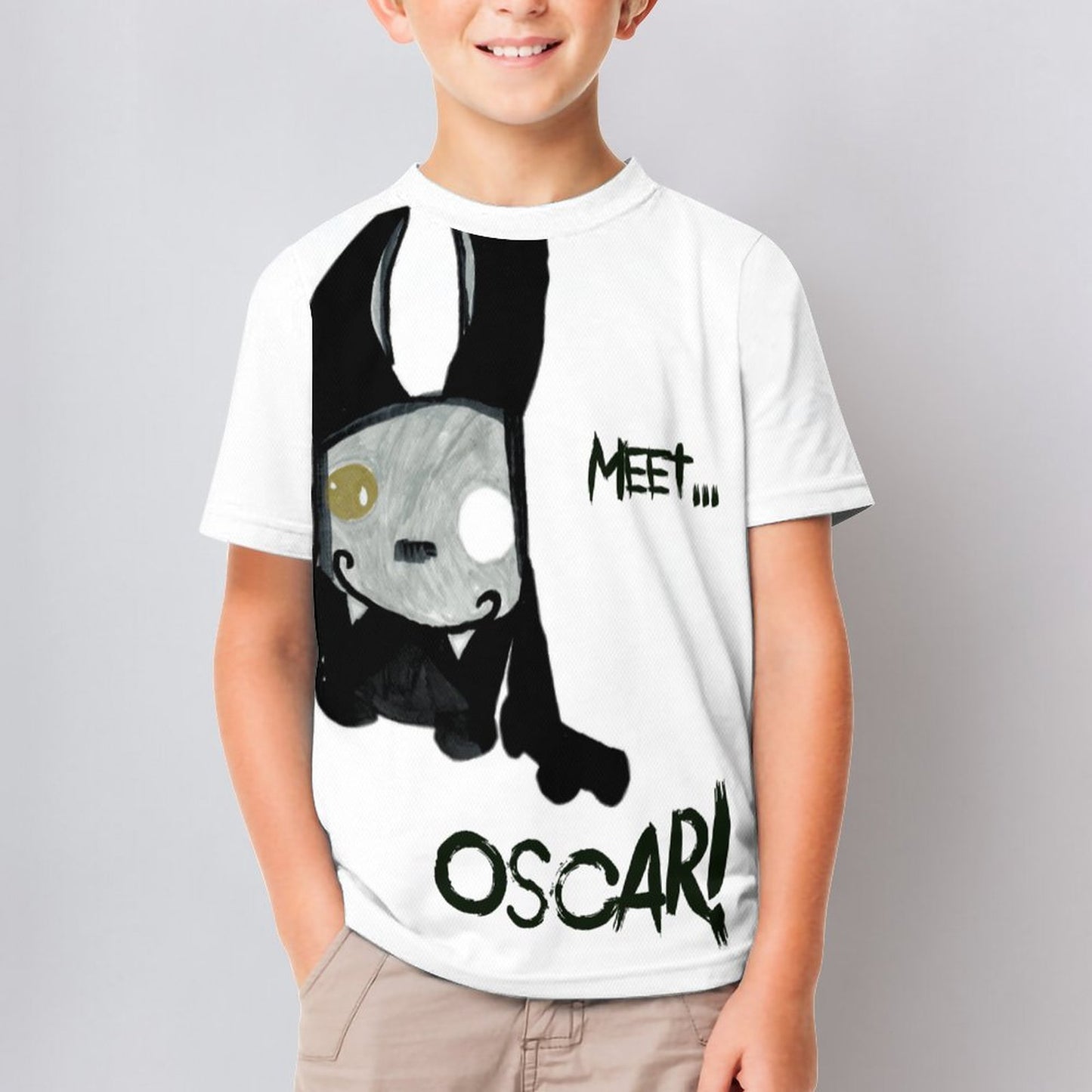 Valentine's Monsters: Meet Oscar! Children's T-Shirt in Void