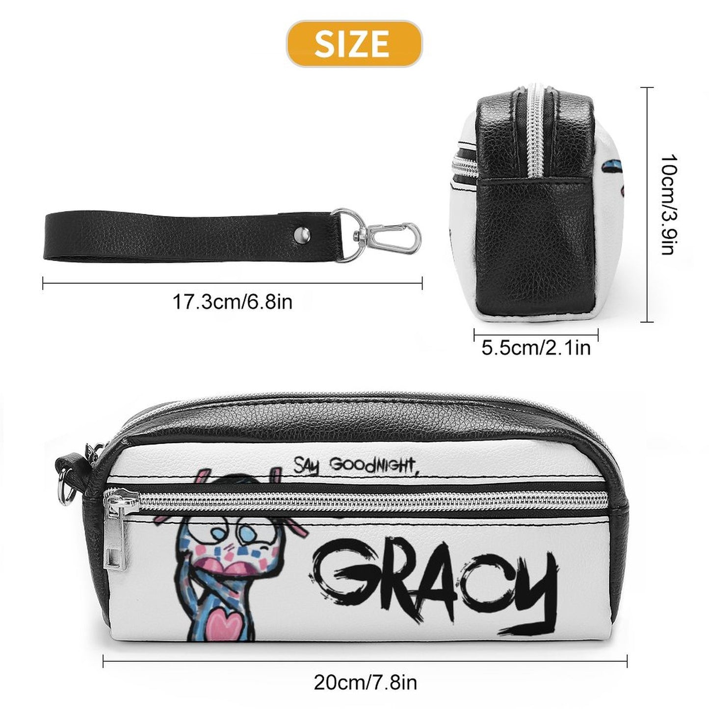 Valentine's Monsters: Say Goodnight Gracy Versatile Cosmetic Bag & Pencil Case Pouch in Void